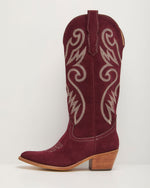 Trista Western Faux Suede Knee High Boots