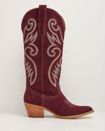 Trista Western Faux Suede Knee High Boots