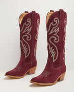 Trista Western Faux Suede Knee High Boots