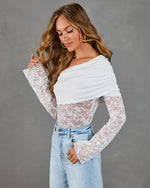 Nightfall Avenue Lace One Shoulder Bodysuit