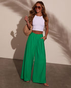 Green % Charlie Wide Leg Trouser Pants-1