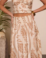 Riviera Whimsy Tropical Print Maxi Skirt