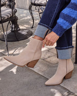 Beige % Rowyn Faux Suede Heeled Bootie-1