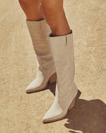 Light Grey % Kizuna Faux Leather Knee High Boots-5