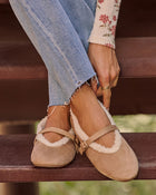 Lyla Faux Suede Shearling Ballet Flats