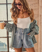 Christen Rigid High Waisted Denim Shorts