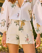 Painted Garden Floral High Rise Shorts