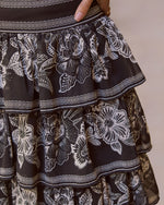 Ruelle Printed Tiered Maxi Skirt