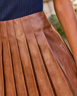 Front Runner Pleated Leather Mini Skort