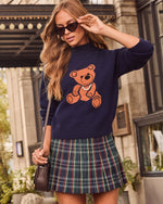 Navy % Lavish Teddy Pullover Sweater-3