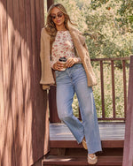 Tessa Floral Waffle Knit Top