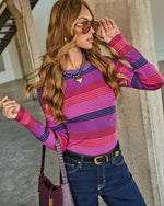 Bright Start Striped Colorblock Top