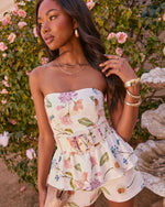 Daisy Weekend Belted Floral Peplum Top