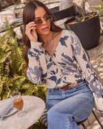 Ivory Print % Honeyed Timber Knit Printed Cardigan-3