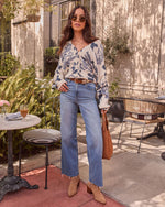 Ivory Print % Honeyed Timber Knit Printed Cardigan-2