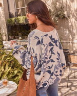 Ivory Print % Honeyed Timber Knit Printed Cardigan-4