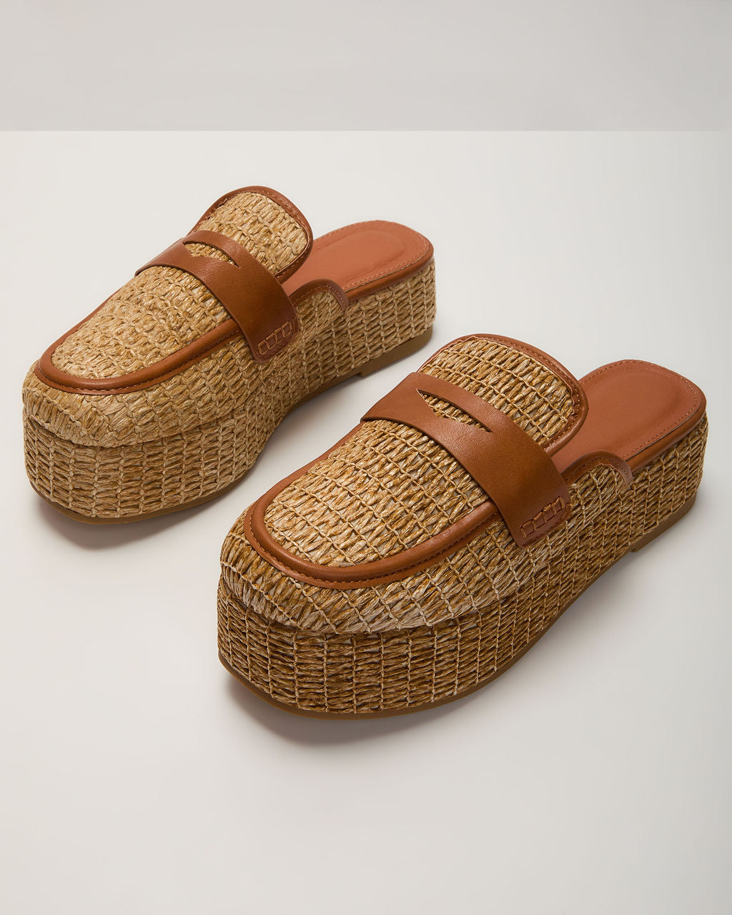Zariah Straw Platform Loafers â VICI