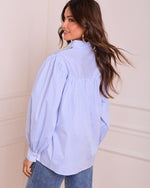 Graceful Lines Striped Button Down Top