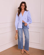 Graceful Lines Striped Button Down Top