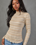 Pretty Clever Ruffle Mock Neck Top