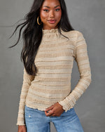 Pretty Clever Ruffle Mock Neck Top