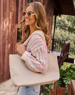 Ivory % At My Side Woven Leather Tote With Insert-2