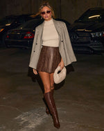 Front Runner Pleated Leather Mini Skort