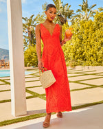 Sun Drift Eyelet Fit and Flare Maxi Dress