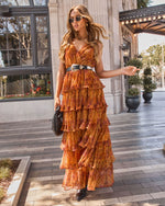 Gildelle Printed Tiered Maxi Dress