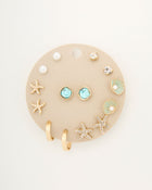 Tide Whisper Starfish And Shell Earring Stud Set