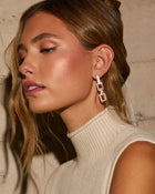 Linked Up Rhinestone Pave Chain Earrings