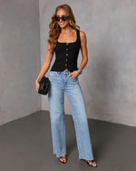 Sampson Ribbed Knit Button Down Top