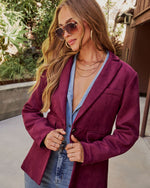 Cabernet Mood Faux Suede Blazer