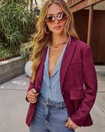 Cabernet Mood Faux Suede Blazer