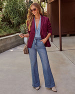 Cabernet Mood Faux Suede Blazer