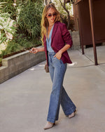 Cabernet Mood Faux Suede Blazer