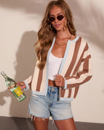Gallery Afternoon Knit Striped Cardigan