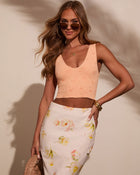 Papaya % Chloe Lace Floral Crop Top-1