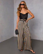 Pimia Striped Belted Jumpsuit