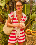 Dockside Chic Striped Drawstring Romper