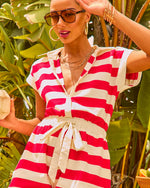 Dockside Chic Striped Drawstring Romper