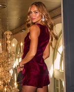 Festive Icon Velvet Faux Two Piece Romper