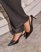 Black % Isaline Leopard Slingback Heels-1