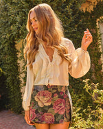 Peony Season Floral Tapestry Mini Skort
