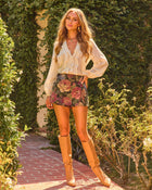 Peony Season Floral Tapestry Mini Skort