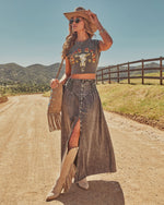 Briena Chambray Maxi Skirt