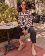 Checkered Spirits Intarsia Knit Ghost Sweater