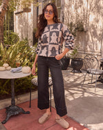 Checkered Spirits Intarsia Knit Ghost Sweater