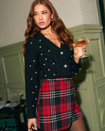 Alpine Muse Pearl Embellished Fuzzy Knit Sweater