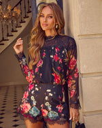 Wild Meadow Floral Lace Trim Top